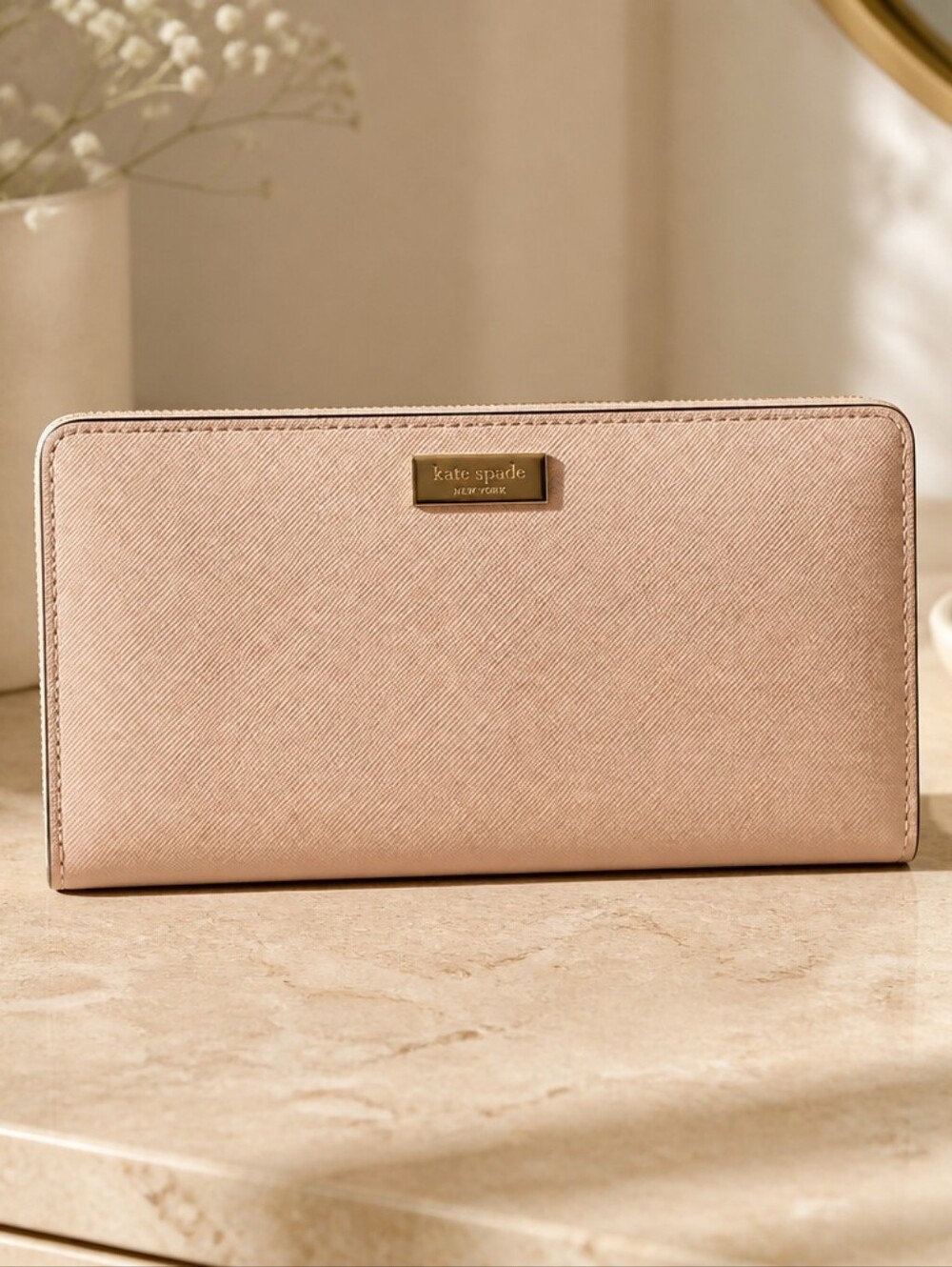 kate spade New York Blush Pink Saffiano Leather Wallet